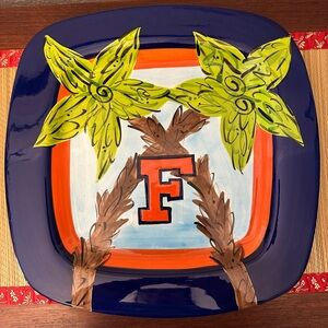 University of Florida Gators T Cabells 15” Serving Plate Magnolia Lane Palm Tree